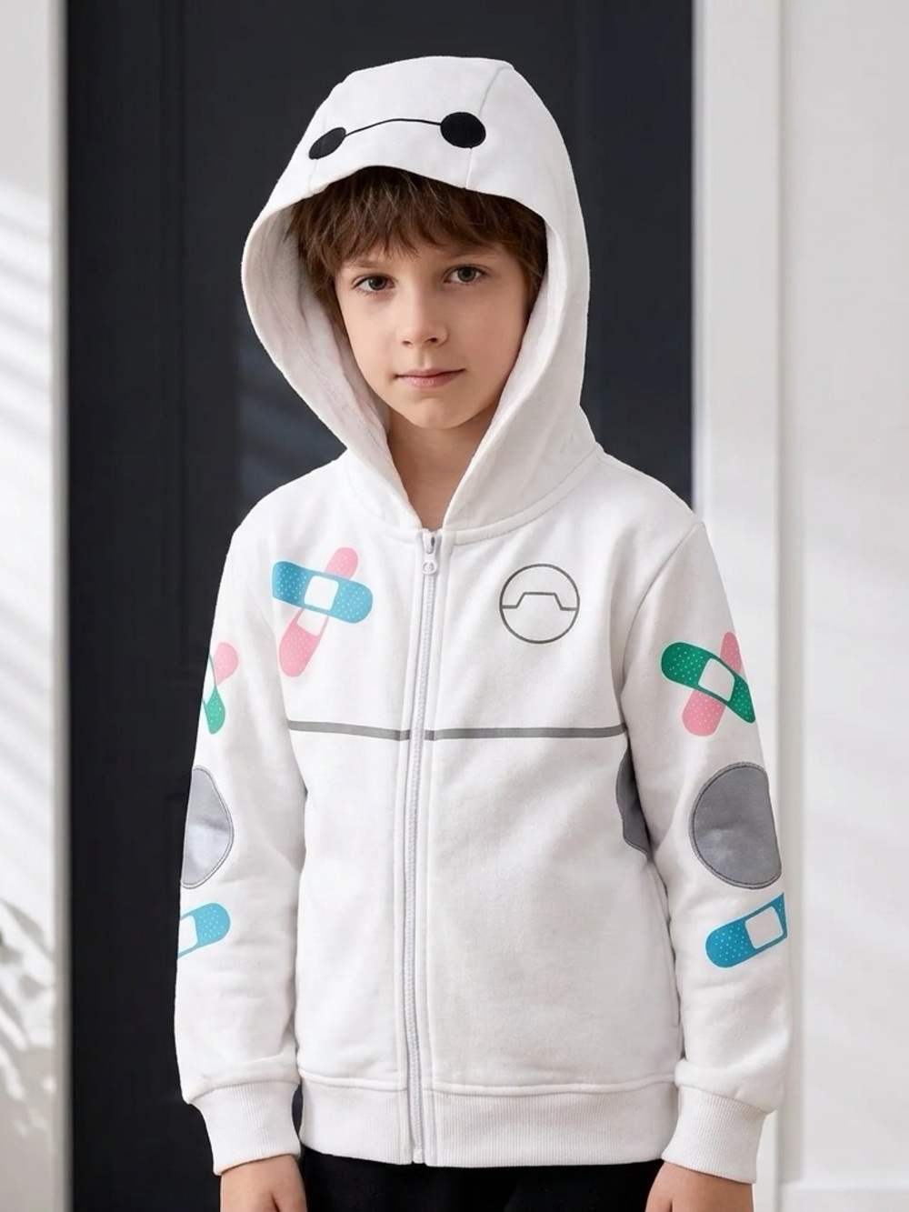 Disney Parks - Big Hero 6 Baymax - Zip Up White Kid's Hoodie - Size XS (4) - NEW